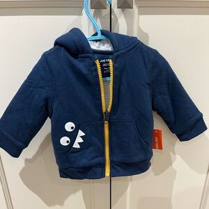 New Joe Fresh 3-6m Navy Blue Baby Hoodie with Monster Pocket
